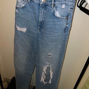 Zara Ripped Wide Legged Jeans